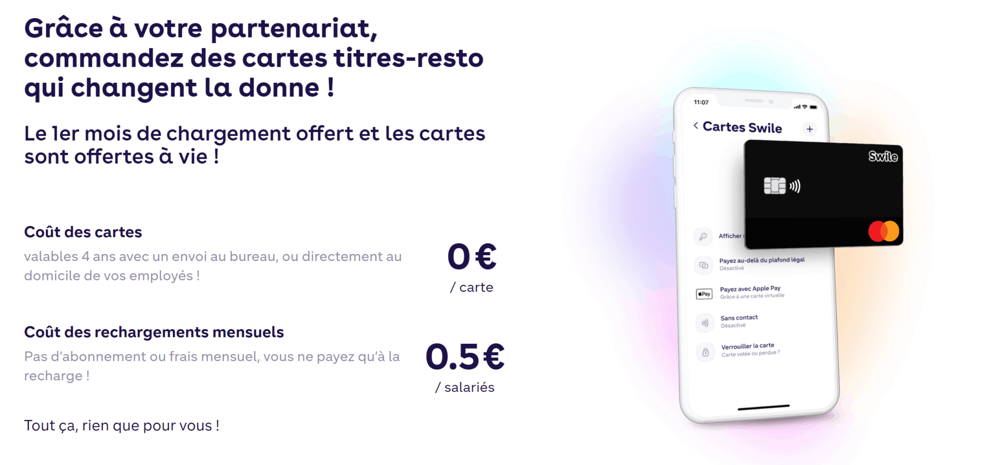SWILE la carte avantage pour les salariés. Avis et tarifs