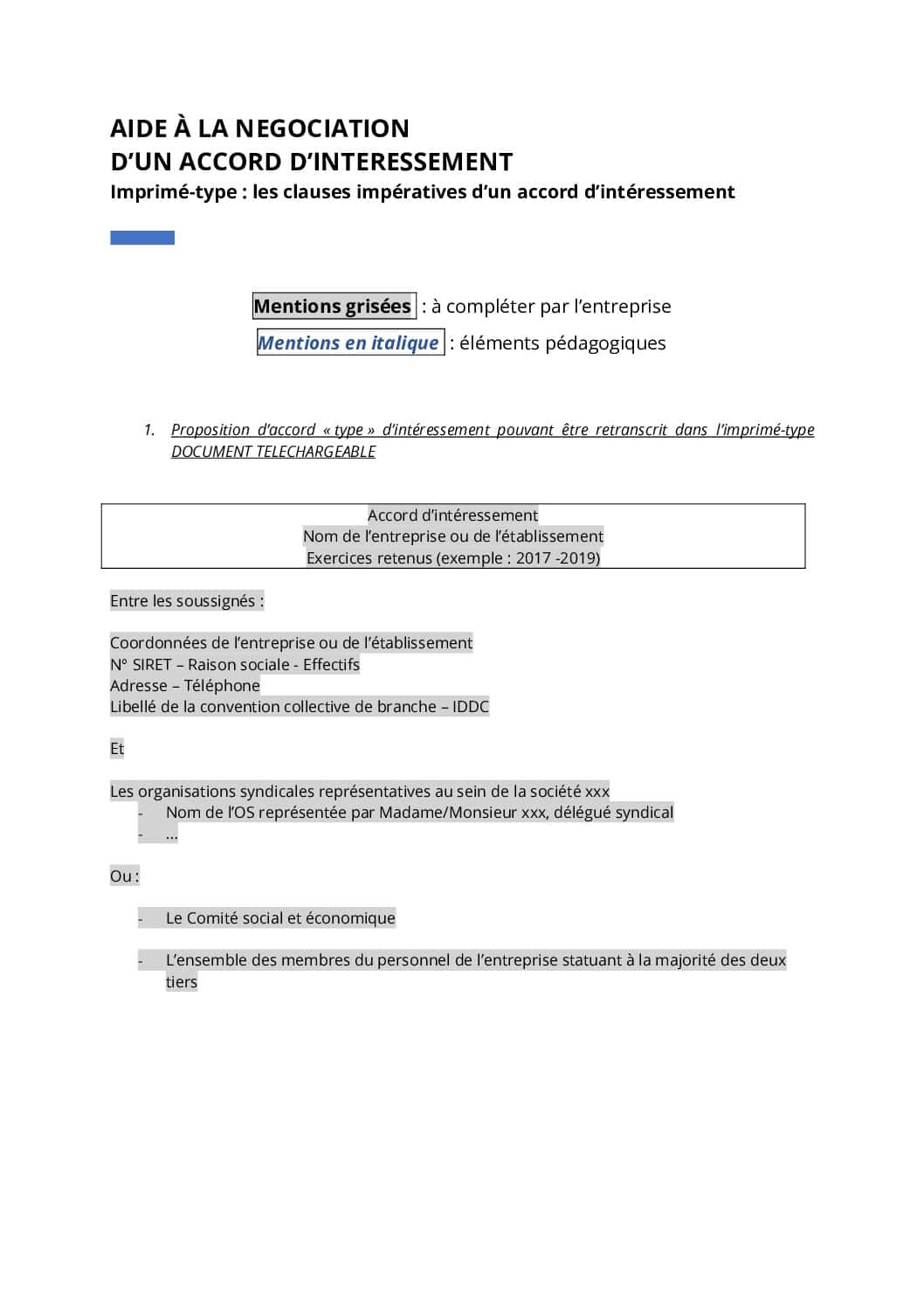 aide à la negociation d’un accord d’interessement exemple pdf source travail-emploi.gouv